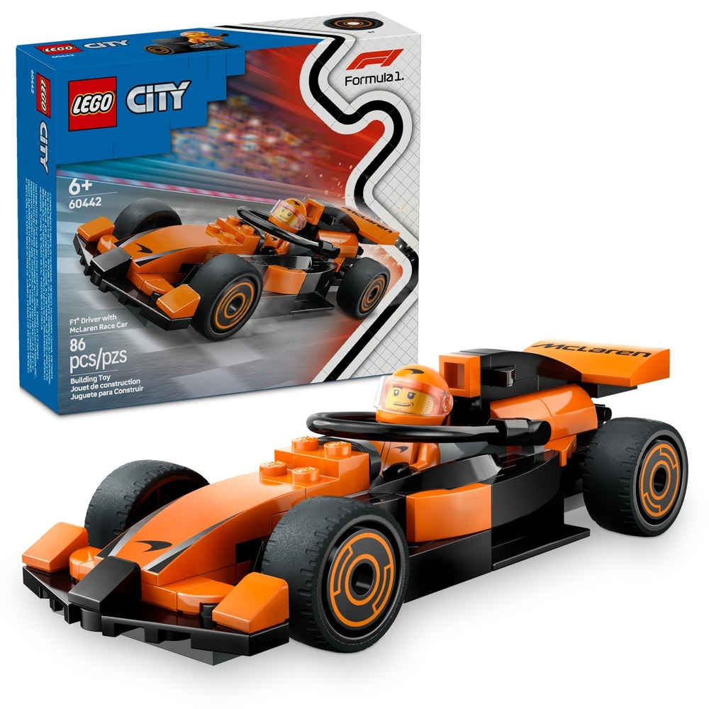 LEGO CITY: F1 Driver with Mclaren Race Car (60442) 86 Pieces Ages 6+ NIB Damaged - Picture 1 of 1